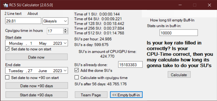RC5 Su Calculator